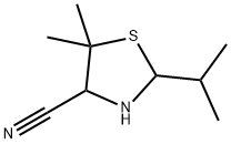 2-异丙基-5,5-二甲基噻唑烷-4-甲腈 结构式