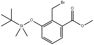 2-(BROMOMETHYL)-3-[[(1,1-DIMETHYLETHYL)DIMETHYLSILYL]OXY]BENZOIC ACID METHYL ESTER 结构式