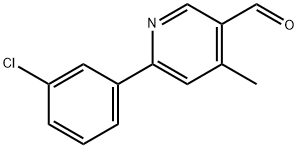 2-(3-氯苯基)-4-甲基吡啶-5-甲醛 结构式