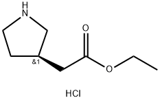 (R)-2-(吡咯烷-3-基)乙酸乙酯盐酸盐 结构式