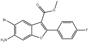 METHYL 6-AMINO-5-BROMO-2-(4-FLUOROPHENYL)BENZOFURAN-3-CARBOXYLATE 结构式