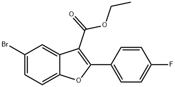 ETHYL 5-BROMO-2-(4-FLUOROPHENYL)BENZOFURAN-3-CARBOXYLATE 结构式
