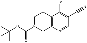 4-溴-3-氰基叔丁基-5,6-二氢-1,7-萘啶-7(8H)-羧酸盐 结构式