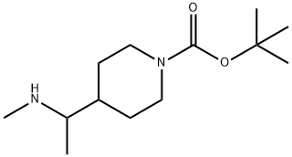4-(1-(甲基氨基)乙基)哌啶-1-羧酸叔丁酯 结构式