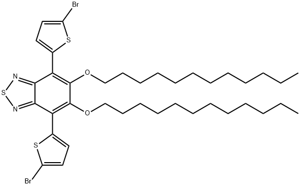 4,7-二(5-溴噻吩基)-5,6-双十二烷氧基苯并[C][1,2,5]噻二唑 结构式