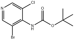 (3-溴-5-氯吡啶-4-基)氨基甲酸叔丁酯 结构式