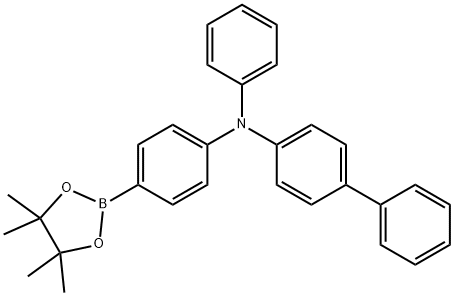 N-苯基-N-(4-(4,4,5,5-四甲基-1,3,2-二恶英-2-基)苯基)-[1,1'-联苯]-4-胺 结构式