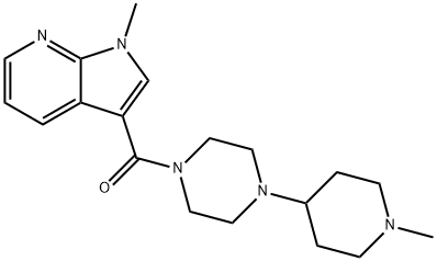 (1-methyl-1H-pyrrolo[2,3-b]pyridin-3-yl)(4-(1-methylpiperidin-4-yl)piperazin-1-yl)methanone 结构式