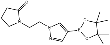 1-{2-[4-(tetramethyl-1,3,2-dioxaborolan-2-yl)-1H-pyrazol-1-yl]ethyl}pyrrolidin-2-one 结构式