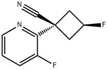 cis-3-fluoro-1-(3-fluoropyridin-2-yl)cyclobutane-1-carbonitrile 结构式