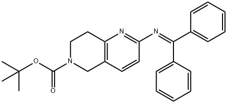 2-(二苯基亚甲基氨基)-7,8-二氢-1,6-萘啶-6(5H)-羧酸叔丁酯 结构式