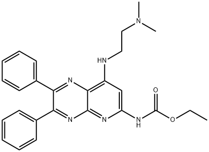 ethyl 8-(2-(dimethylamino)ethylamino)-2,3-diphenylpyrido[2,3-b]pyrazin-6-ylcarbamate 结构式