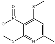 6-甲基-2,4-双-甲硫基-3-硝基-吡啶 结构式