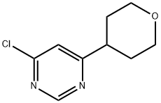 4-chloro-6-(tetrahydro-2H-pyran-4-yl)pyrimidine 结构式