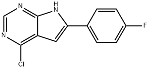 4-Chloro-6-(4-fluorophenyl)-7H-pyrrolo[2,3-d]pyrimidine 结构式