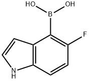 (5-氟-1H-吲哚-4-基)硼酸 结构式