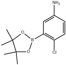 4-氯-3-(4,4,5,5-四甲基-1,3,2-二氧硼烷-2-基)苯胺 结构式