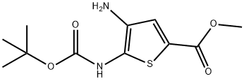 4-氨基-5-[[(1,1-二甲基乙氧基)羰基]氨基]-2-噻吩甲酸甲酯 结构式