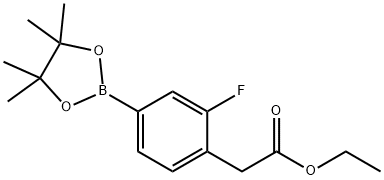 2-氟-4-(4,4,5,5-四甲基-1,3,2-二氧杂硼环戊烷-2-基)-苯乙酸乙酯 结构式