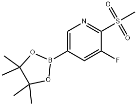 3-氟-2-(甲基磺酰基)-5-(4,4,5,5-四甲基-1,3,2-二氧硼杂环戊烷-2-基)吡啶 结构式