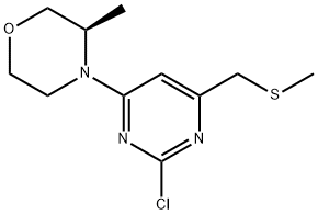 (R)-4-(2-chloro-6-(methylthiomethyl)pyrimidin-4-yl)-3-methylmorpholine 结构式