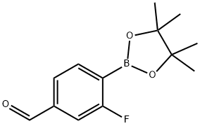 2-氟-4-甲酰基苯硼酸频哪醇酯 结构式