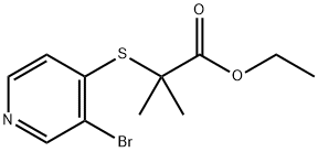 2-((3-溴吡啶-4-基)硫基)-2-甲基丙酸乙酯 结构式