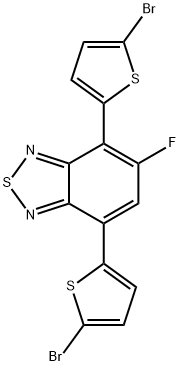 4,7-二(5-溴噻吩基-2-)-5-氟-苯并噻二唑 结构式