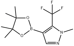 1-甲基-4-(4,4,5,5-四甲基-1,3,2-二氧硼杂环戊烷-2-基)-5-(三氟甲基)-1H-吡唑 结构式