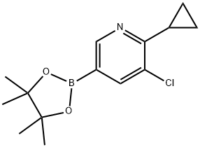 3-氯-2-环丙基-5-(四甲基-1,3,2-二氧杂硼环戊烷-2-基)吡啶 结构式