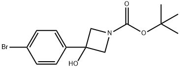 3-(4-溴苯基)-3-羟基氮杂环丁烷-1-甲酸叔丁酯 结构式