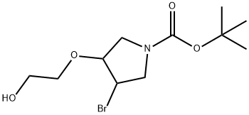 2-[(4-溴-1-BOC-3-吡咯烷基)氧基]乙醇 结构式