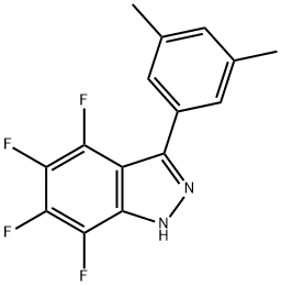 3-(3,5-Dimethylphenyl)-4,5,6,7-tetrafluoro-1H-indazole 结构式