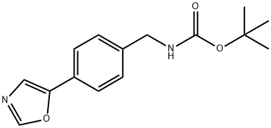 4-(噁唑-5-基)苄基氨基甲酸叔丁酯 结构式