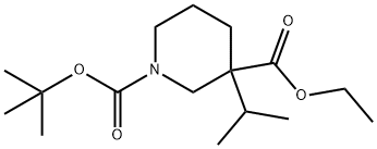 1-BOC-3-异丙基哌啶-3-甲酸乙酯 结构式