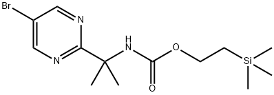 2-(三甲基硅烷基)乙基-(2-(5-溴嘧啶-2-基)丙烷-2-基)氨基甲酸酯 结构式