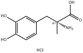 (R)-2-氨基-3-(3,4-二羟基苯基)-2-甲基丙酸盐酸盐 结构式