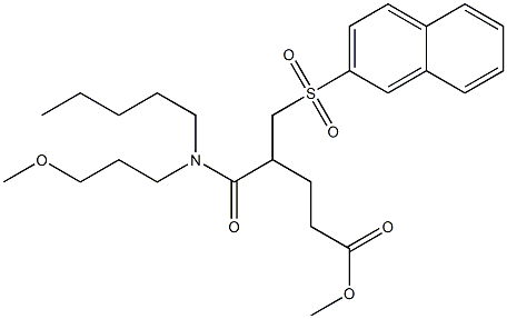 甲基 5-((3-甲氧基丙基)(戊基)氨基)-4-((萘-2-基磺酰)甲基)-5-氧亚基戊酯 结构式