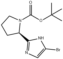 tert-butyl (2R)-2-(4-bromo-1H-imidazol-2-yl)pyrrolidine-1-carboxylate 结构式