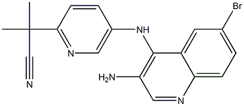 2-(5-((3-Amino-6-bromoquinolin-4-yl)amino)pyridin-2-yl)-2-methylpropanenitrile 结构式