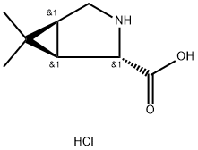 (1R,2S,5S)-6,6-二甲基-3-氮杂双环[3.1.0]己烷-2-羧酸盐酸盐 结构式