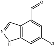 6-氯-1H-吲唑-4-甲醛 结构式