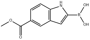 5-甲氧酰基吲哚-2-硼酸 结构式