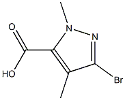 3-溴-1,4-二甲基-1H-吡唑-5-羧酸 结构式