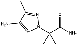 2-(4-amino-3-methyl-1H-pyrazol-1-yl)-2-methylpropanamide 结构式