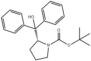 1-Pyrrolidinecarboxylic acid, 2-(hydroxydiphenylmethyl)-,1,1-dimethylethyl ester, (2R)-
 结构式