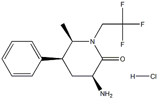 (3S,5S,6R)-3-氨基-6-甲基-5-苯基-1-(2,2,2-三氟乙基)哌啶-2-酮盐酸盐 结构式