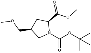 (2S,4S)-1-叔丁基2-甲基4-(甲氧基甲基)吡咯烷-1,2-二羧酸 结构式