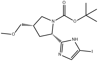 (2S,4S)-2-(5-碘-1H-咪唑-2-基)-4-(甲氧基甲基)-1-吡咯烷羧酸叔丁酯 结构式