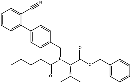 (S)-Benzyl 2-(N-((2'-cyano-[1,1'-biphenyl]-4-yl)methyl)pentanamido)-3-methylbutanoate 结构式